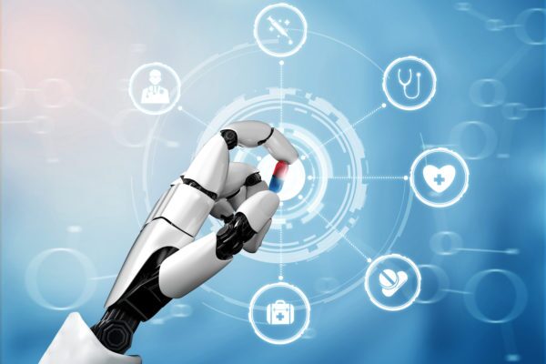 A concept image of robotic process automation in healthcare systems