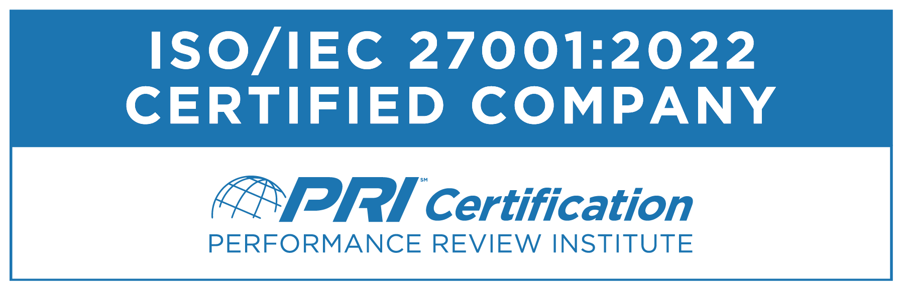 PRI Programs Accredited ISO IEC 27001 2022 blue 2
