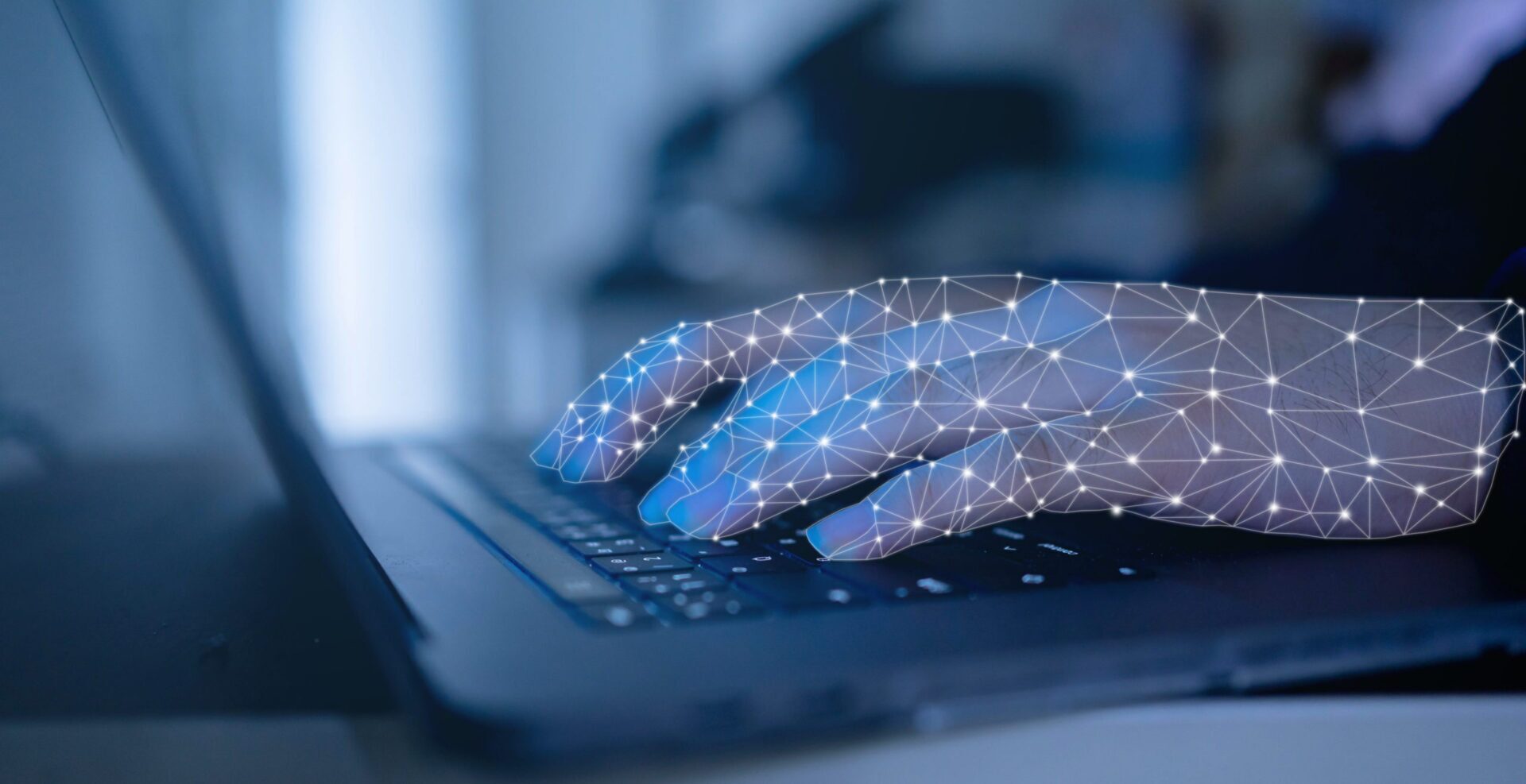 close up on robot hand working on laptop to checking correct dat AdobeStock 452672753 scaled